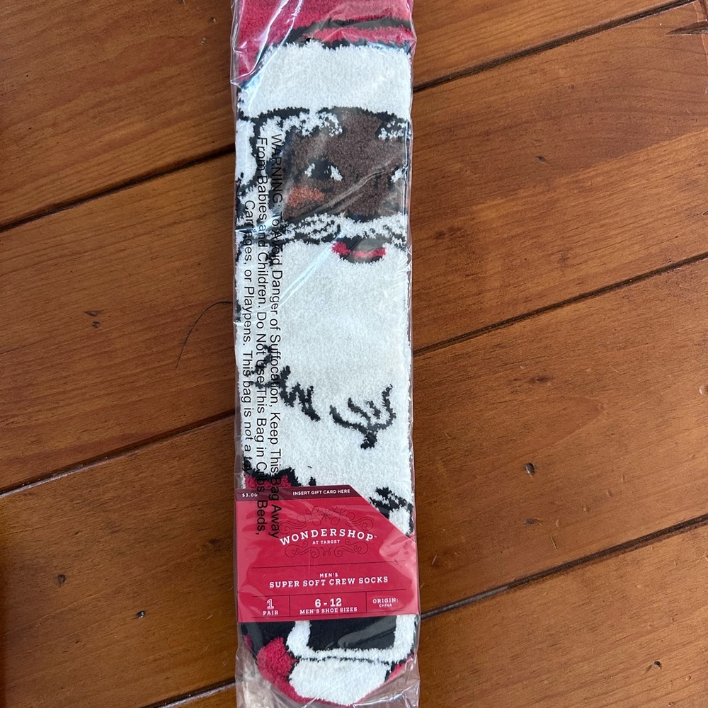 Holiday price. 2 for $6 only!! Wondershop Men's Santa Crew Socks